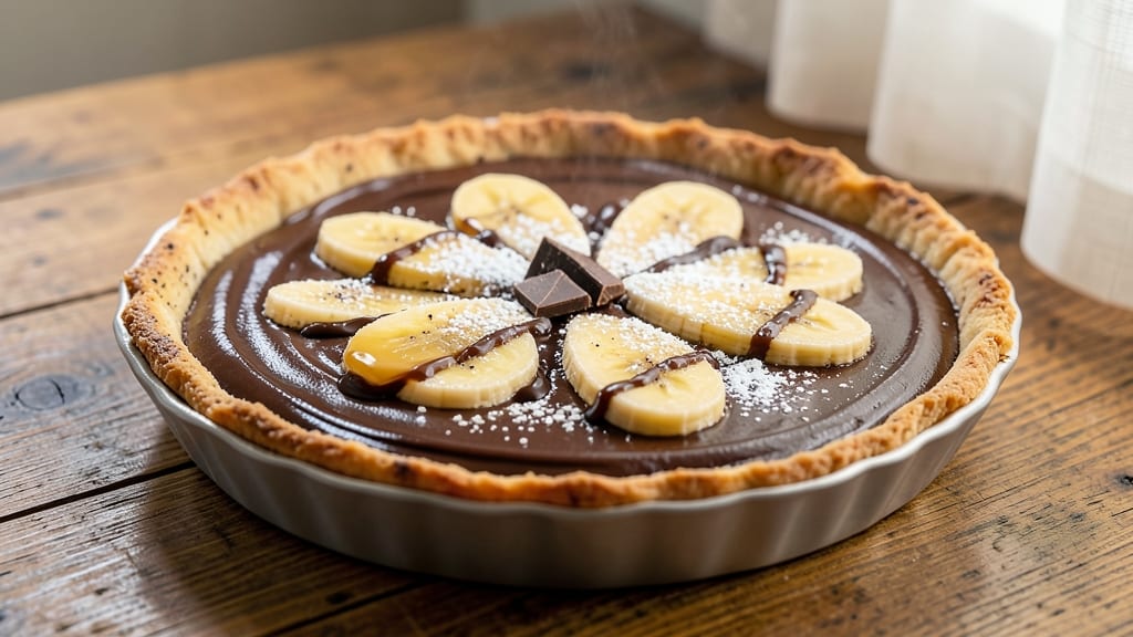 Banana Chocolate Tart Recipe: Coffee-Infused Crust and Silky Ganache Fusion
