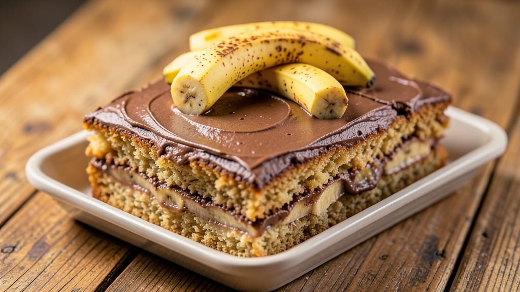 Banana Cake Recipe With Chocolate Icing: Triple-Layered Magic With Warm Chocolate Rivers