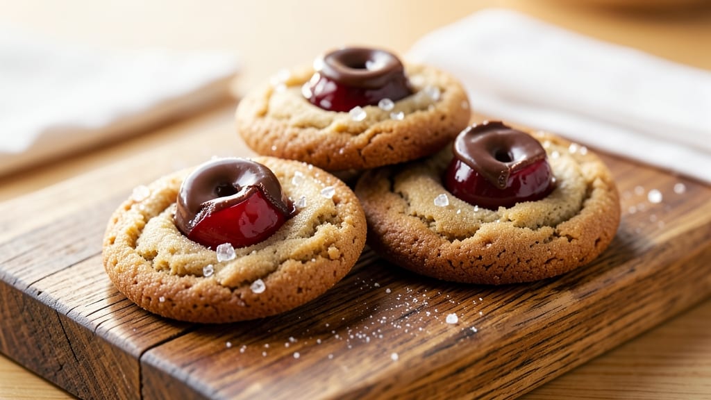 Cherry Chocolate Kiss Cookie Recipe: Warm Vanilla Streaks and Crunchy Shells