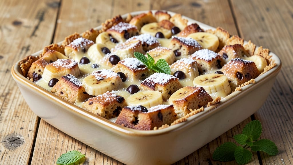 Banana Chocolate Chip Bread Pudding Recipe: Warm Vanilla Swirls and Buttery Crust Magic