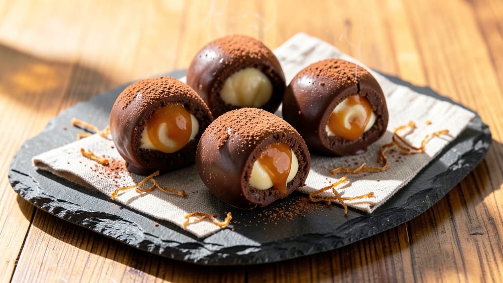 Caramel Filled Chocolate Truffles Recipe: Buttery Ganache Rivers and Crunchy Cocoa Coats