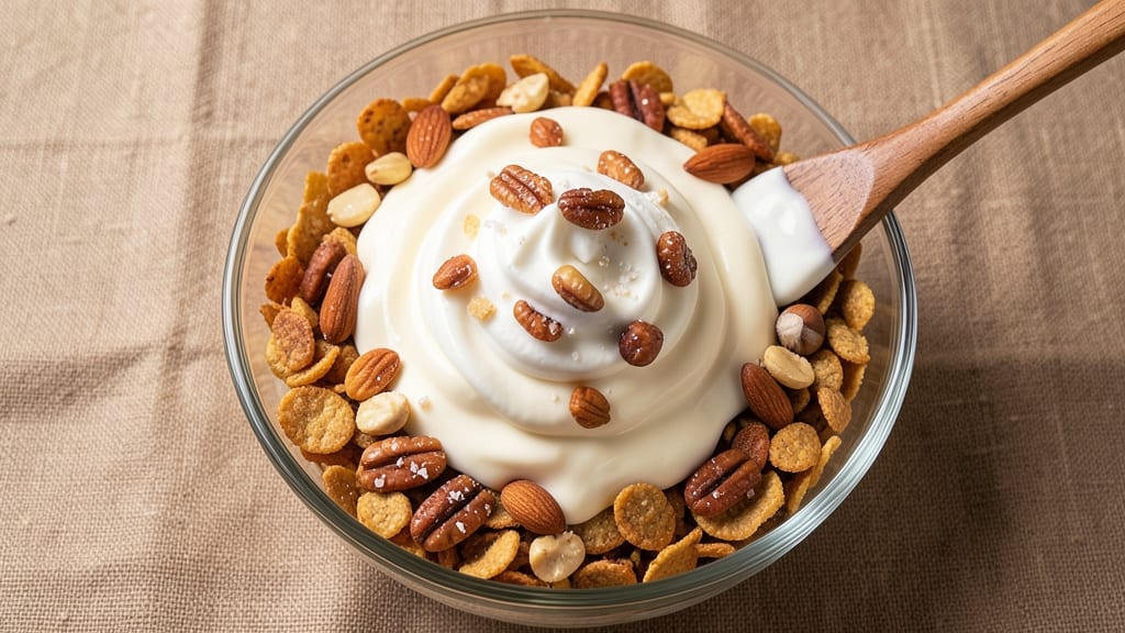 Cereal and White Chocolate Recipe: Triple-Layered Bliss With Toasted Nut Topping