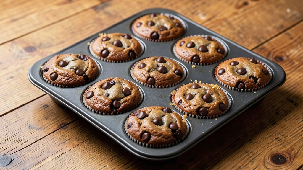 Brownie Chocolate Chip Cookie Recipe in Muffin Tin: Mini Desserts With Fudgy Cores and Crunchy Edges