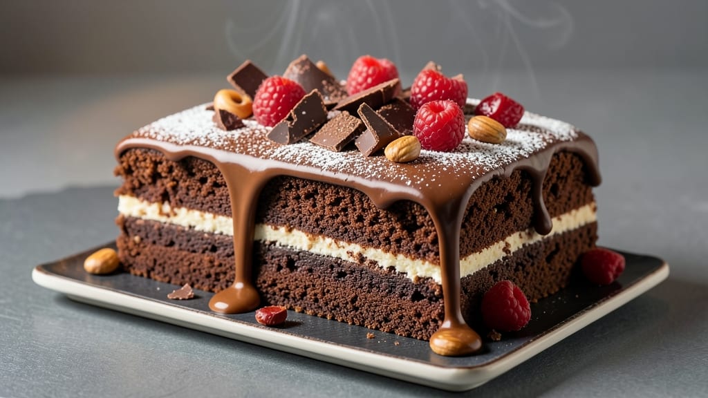 Cake Recipe With Hot Chocolate Powder: Triple-Layered Fudge and Crunch Magic