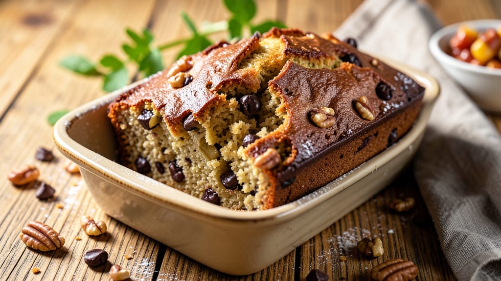 Banana Bread Recipe With Pecans And Chocolate Chips: Triple-Layered Crunch and Gooey Swirls