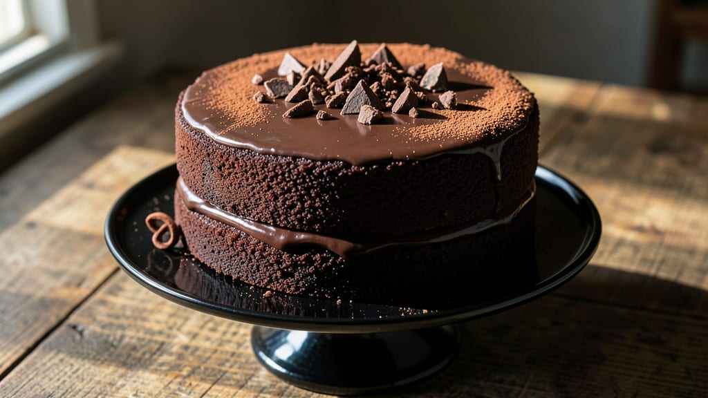 Bitter Dark Chocolate Cake Recipe: Deep Cocoa Intensity With Crunchy Top