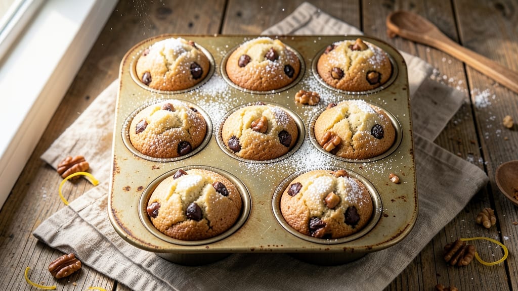 Banana Walnut Chocolate Chip Muffins Recipe: Warm Spice and Buttery Streaks in Every Bite