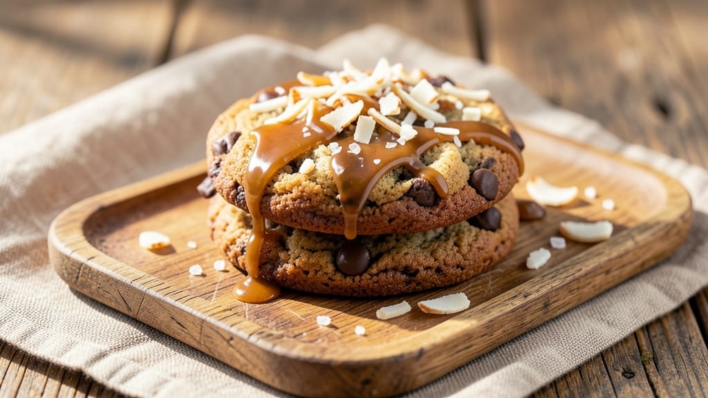 Caramel Coconut Chocolate Chip Cookie Recipe: Triple-Layered Crunch With Warm Coconut Streaks
