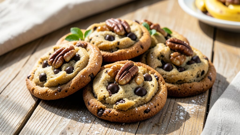 Banana Walnut Chocolate Chip Cookies Recipe: Caramelized Walnuts and Melty Streaks